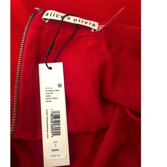 ALICE + OLIVIA  Alice + Olivia Semira Pleated Mini Skirt In Red - Picture 11 of 15